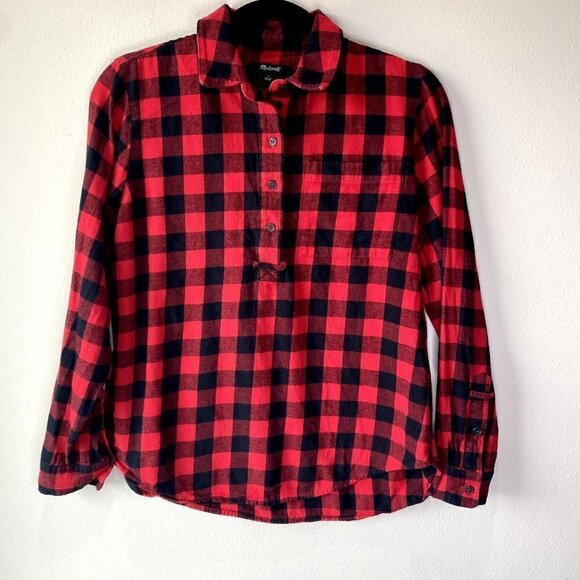 Madewell Flannel Popover Shirt in Buffalo Check M - Picture 8 of 8